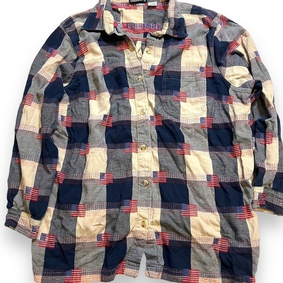 Vintage Fashion Bug Patriotic Shirt Size 18 / 20 American Flag. - Picture 1 of 5